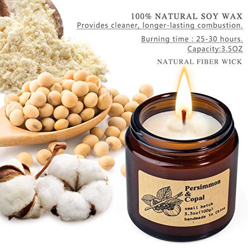 YMing Scented Candles, Aromatherapy Candles, Gifts for Women, Highly Scented and Long Burning Vintage Jar Soy Candles, French Cade & Lavender, Persimmon & Copal, Goji Berry & Tarocco Orange[3 Pack] - Thumbnail 3
