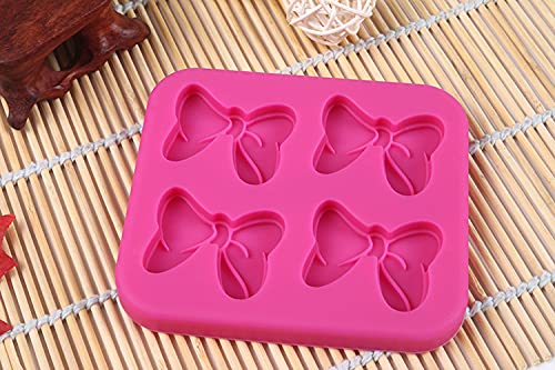Cestony 4-Hole 1 Pc Mouse Bows Cartoon Butterfly Tie For Diy Cake Fondant Baking Cookies Tray 3D Chocolates Hard Candies Desserts Drop Glue Decor Silicone Mold Tool #TOP5