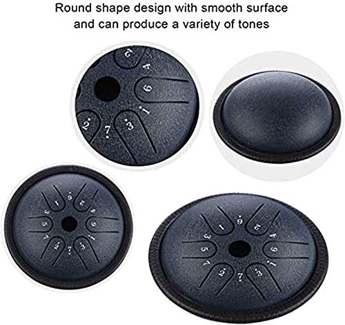 Mini Steel Tongue Drum 6 Notas 5.5 Pulgadas Negro miniatura 3