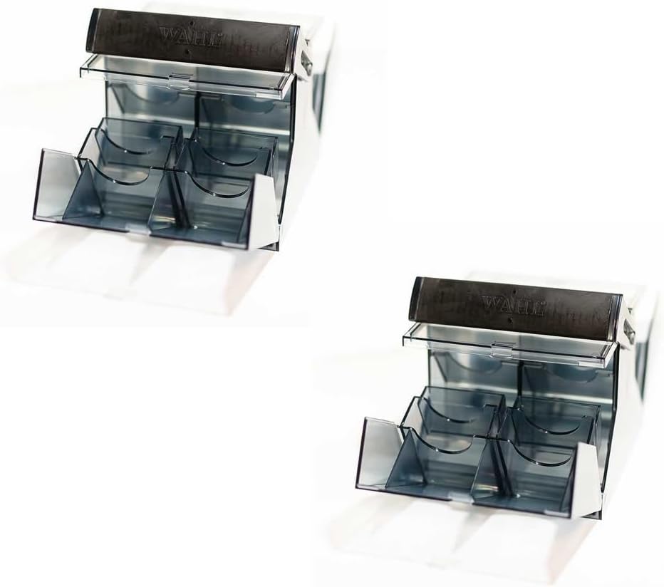 MPP Groomer Stylist or Barber Double Sided Blade and Comb Carrying Case 16 Slots (5 Organizers), Transparent