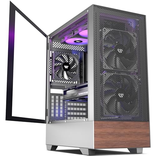KEDIERS Alloggiamento per PC, preinstallato, 3 ventole nere per alloggiamento ATX Mid Tower,...