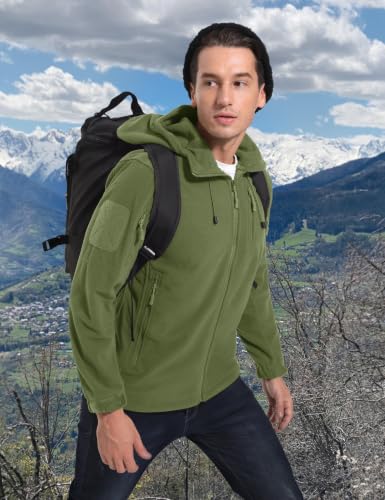 Image of CRYSULLY Men's Tactical Hoodies Jacket Warm Winter Fleece Jacket