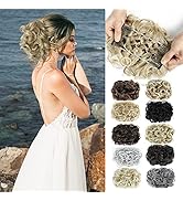 Liliyab Messy Hair Bun Hair Piece, Hair Buns Hair Piece, Combs in Ponytail Curly Synthetic Hair E...