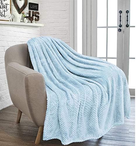 RayyanLinen Waffle Honey Comb Throw Blanket Super Soft Luxurious Versatile Sofa Bedspread Travel Throw (GREY SILVER, DOUBLE - 150 x 200CM)