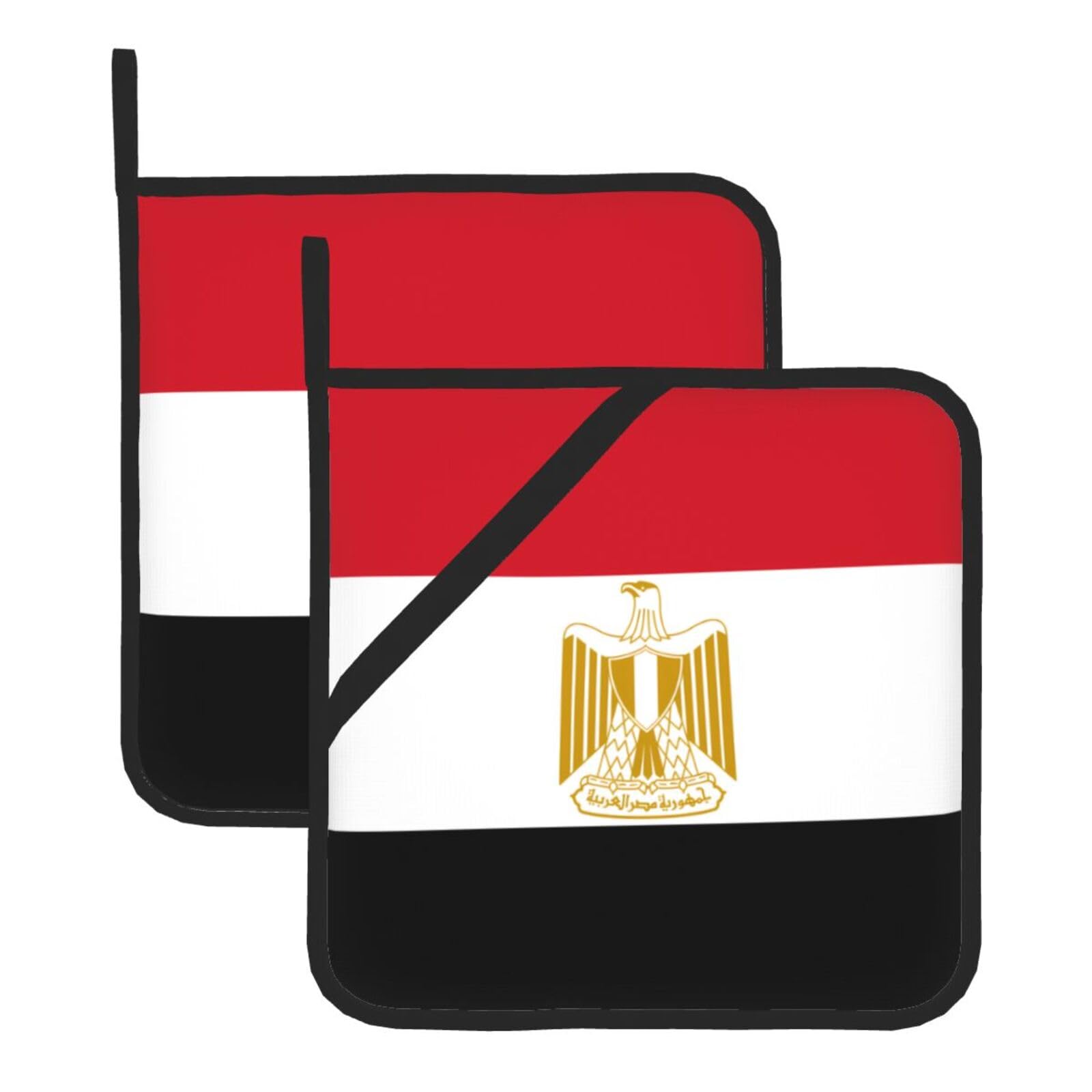 Egyptian flag Square Heat Resistant Trivet Set Thick and Durable for Baking Barbecue Cookware Oven
