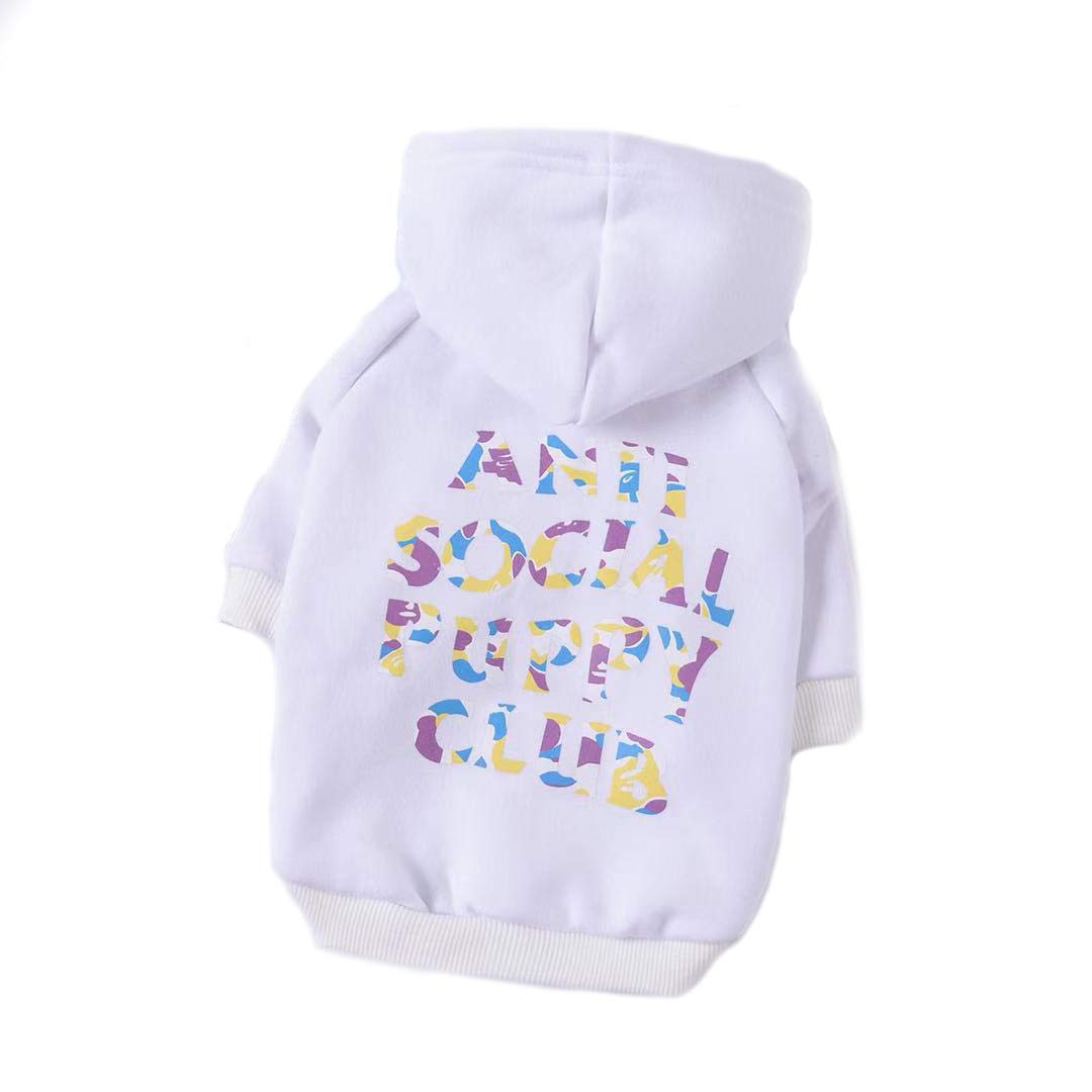 Mummumi Pet Clothes, Dogs Winter Hoodies Sweatshirt Warm Cotton Dog Sweater Soft Costume for Puppy Small Dogs (M-White)