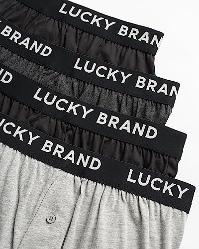Lucky Brand Boxers for Men - 4 Pack Knitted Mens Underwear with Functional Fly - Classic Mens Boxers (S-XXL)3