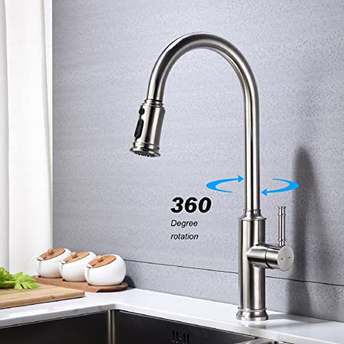 Robinet de cuisine extractible à arc élevé avec commande monocommande