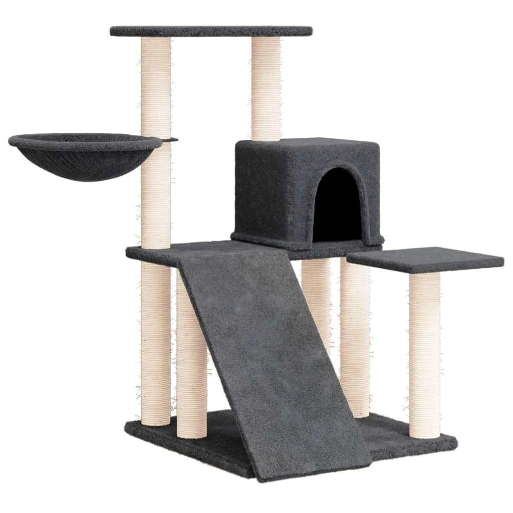 vidaXL Arbre à Chat avec Griffoirs en Sisal Gris Foncé 82 cm Arbre à Grimper