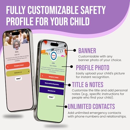 Image of Kids ID Bracelet - Fitted NFC Safety Wristband, Slip-On Child ID Band for Emergency Contact Info, Waterproof Silicone, Not GPS, Wear on Wrist or Ankle, Ideal for Theme Parks, Travel & Beaches