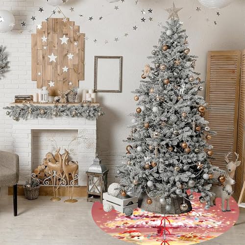 BSITSSS Mehrfarbig Weihnachtsbaum Rock, Weihnachtsbaum Decke 90cm, Große Weihnachtsbaumrock Weihnachtsbaumdecke Rund Tannenbaumdecke Christbaumdecke, Christmas Tree Skirt WeihnachtsbaumDeko