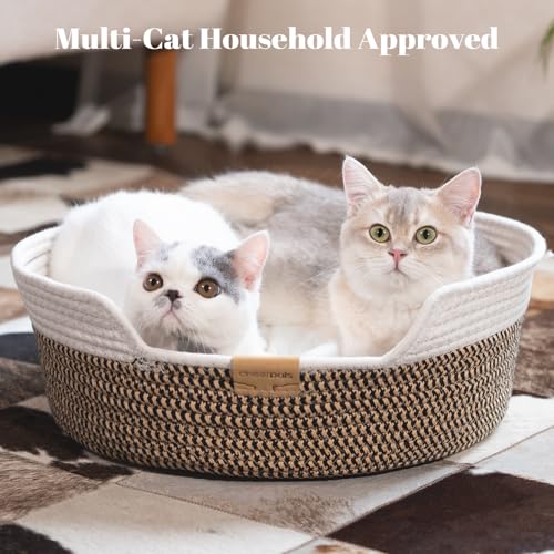 CHEERHOME PETS Cat Bed Basket with Cushion, Cute Pet Bed for Indoor Cats Couch, Kitten Bed for Medium and Large Cat, All Season Universal (Brown) by CHEERHOME PETS - Image 6