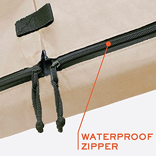 Outdoor TV Cover 55 inch - with Zipper, Weatherproof, Waterproof 360 Degrees Protection, Soft Non Scratch Interior - Beige
