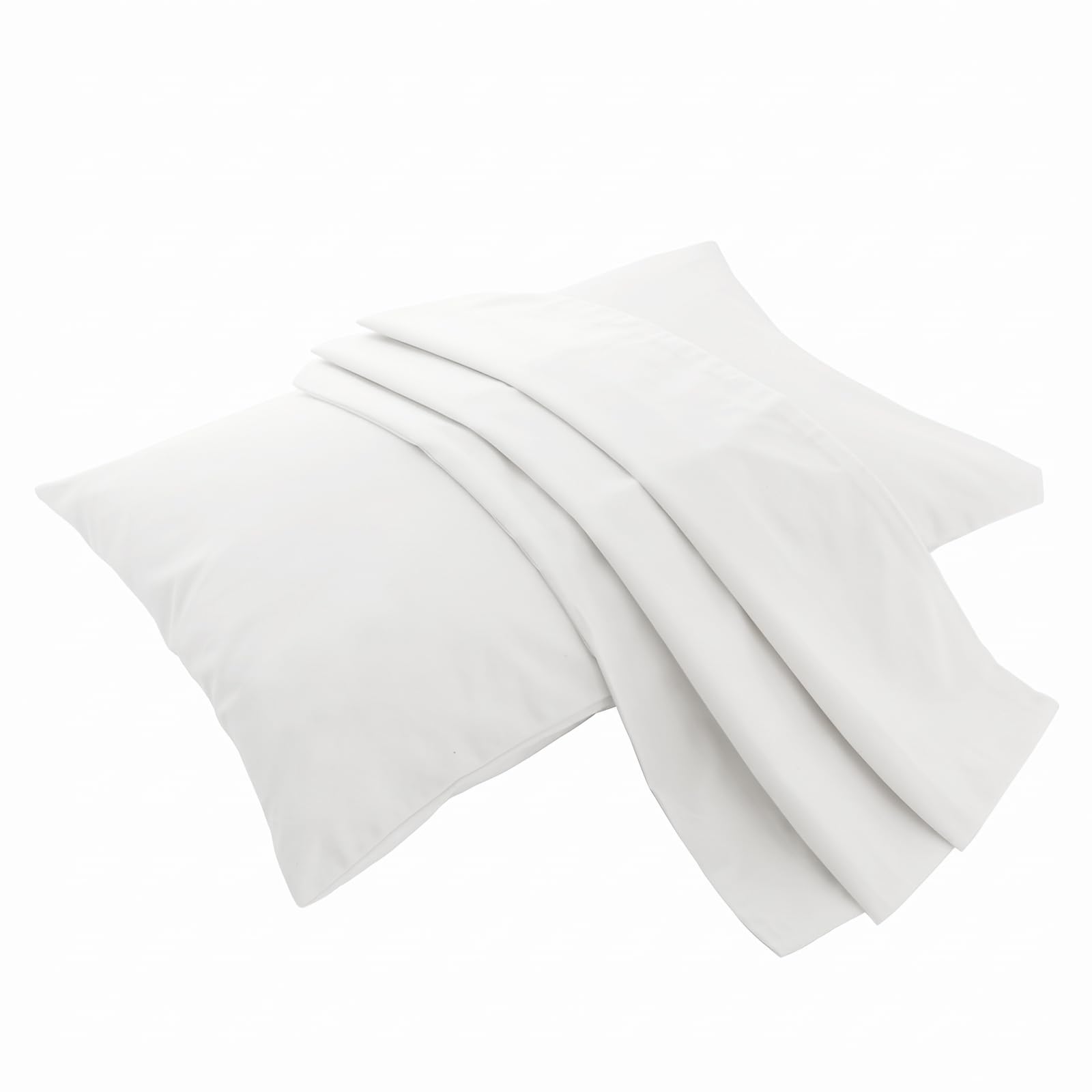100% Cotton Pillow Case - One Pack 20"x 26" Kids Pillow Pillowcase with No Zipper - 300 TC Thread Count - Soft, Safe and Hypoallergenic - White