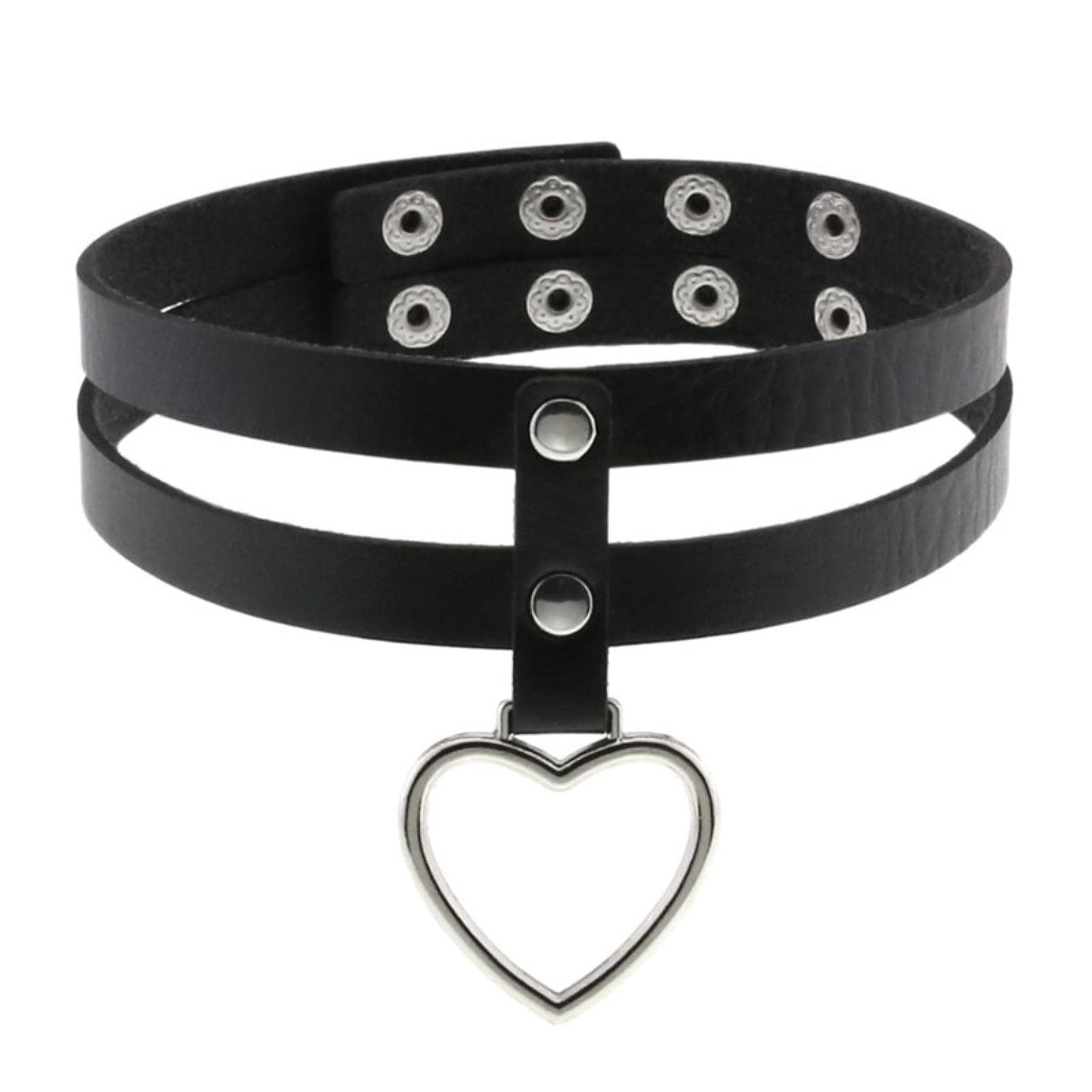 Collier Ras Du Cou Gothique WEITING - Cœur Et Cuir - Style Punk Pour Femme