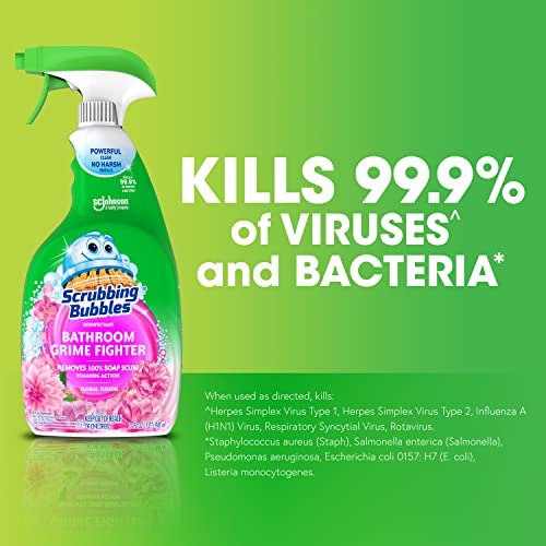 Image of Scrubbing Bubble Bathroom Grime Fighter, Floral Fusion Scent, 32 oz Spray Bottle