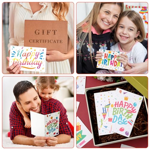 Image of Harloon 200 Pack Happy Birthday Card Assorted Bulk with Blank Envelopes and Stickers 4 x 6 Inches Greeting Blank Happy Birthday Cards for Men Women Adults Kids, 20 Styles(Colorful Words)