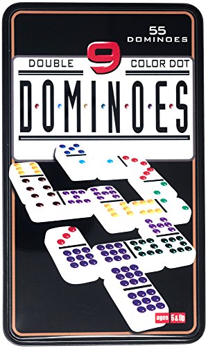 Price comparison product image Brimtoy Double 9 colour dominoes in tin