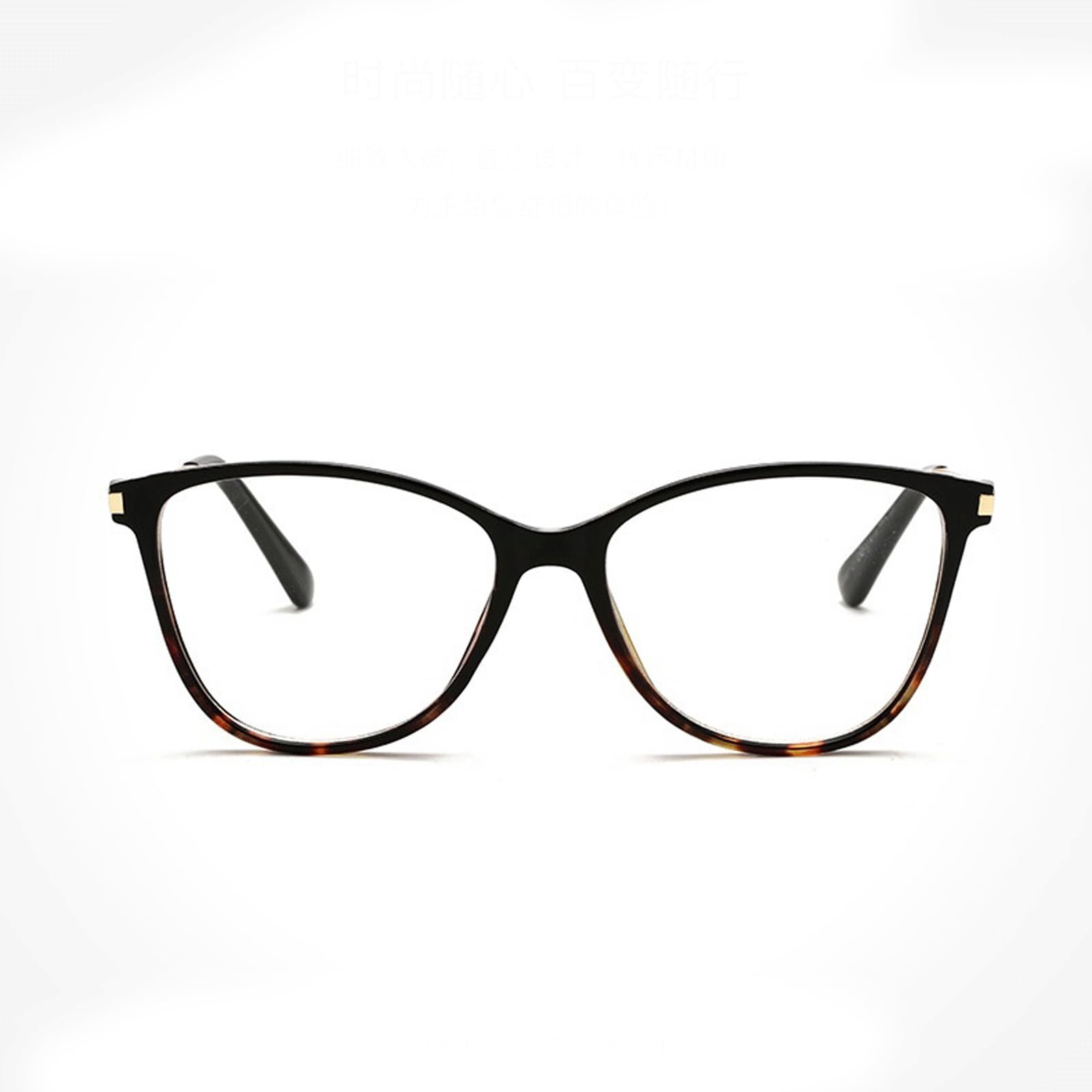 Occhiali alla Moda con Montatura for Occhiali Cat-Eye for Computer, Occhiali Anti-Luce Blu, Occhiali Senza prescrizione, Occhiali da Lettura Leggeri(Balck Tortoiseshell)