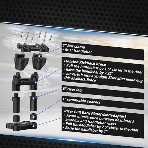 Adaptateur guidon 4 pouces contre le mal de dos en Harley Ultra Limited - 5