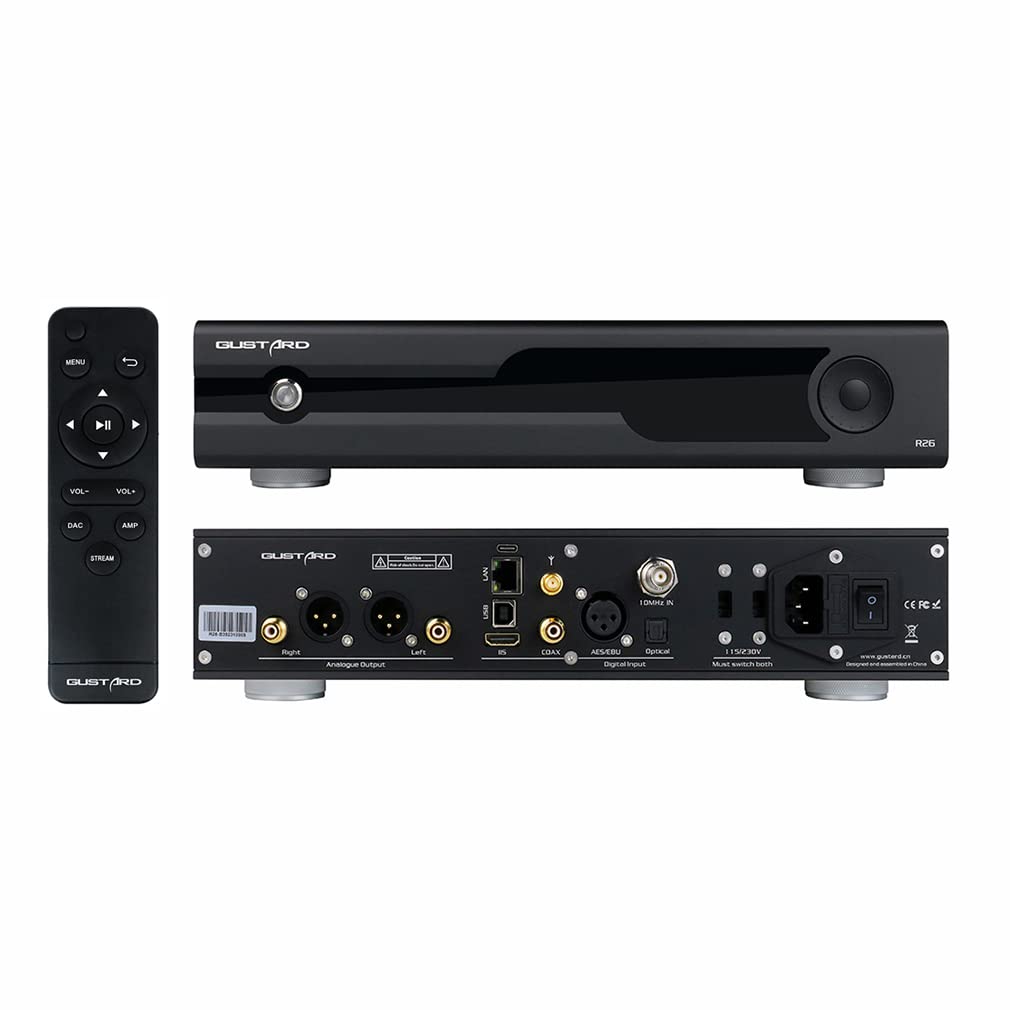 GUSTARD DAC-X30 DAC Streamer Di Rete HiFi Con 4 Chip ES9039SPRO, Ingresso USB/LAN, Uscita Bilanciata XLR, Nero