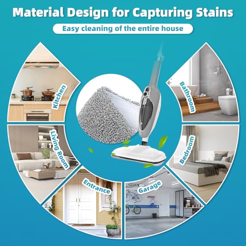 Image of LOVECO Steam Mop Pads Compatible with GorFanty GF-6610B /GF-6610, Neugo NE033 /NE033M & Mxnsewr, Washable Microfiber Steam Mop Replacement Pads for Multi-Surface Cleaning (2 Pack)