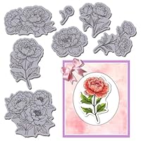 GLOBLELAND Pfingstrosen Bouquet Cling Stamps 22x18 cm Frühling Blumen Haftstempel Pflanze EVA Gummi Stempel Für Die Kartengestaltung Fotoalbum Papierbasteldekor DIY Scrapbooking