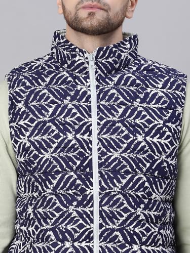 Image of oxolloxo Men's Aztec Print Zip Lined Sleeveless Reversible Quilted Jacket