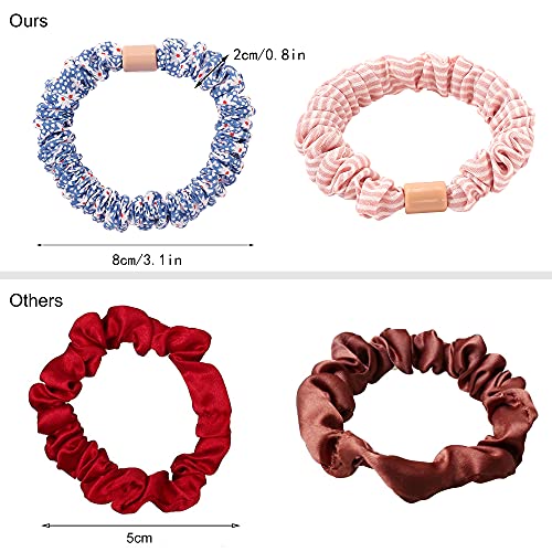 Image of Hair Ties Scrunchies - Small Mini Scrunchy for Women Thick Hair Accessories Cute Soft No Slip Hair Elastics Ponytail Holder for Curly Hair No Damage Hairties Gift for Girls