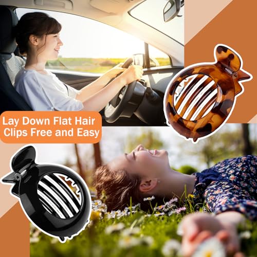 4 Piezas Pinzas Planas Grandes para Cabello, Clips Fuertes de Pata de Pato con Diseño Leopardo Negro para Mujeres miniatura 4