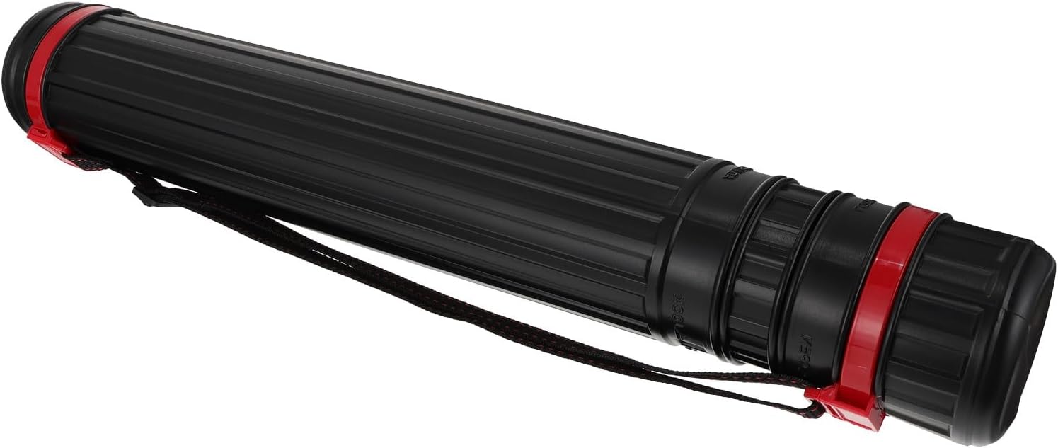 Thickened Telescoping Poster Tube for Posters and Projects Black PVC
