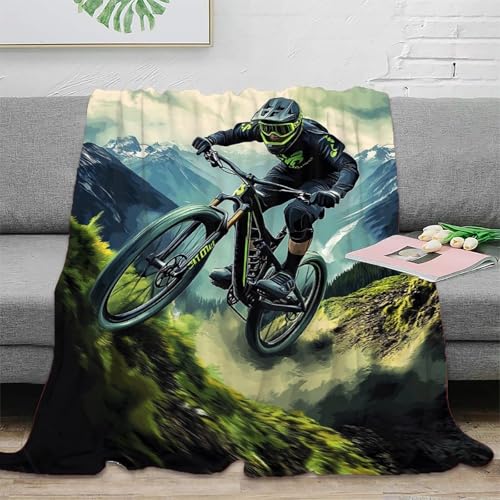 Couverture de lit 3D biking action finitions soignées en microfibre douce - 2