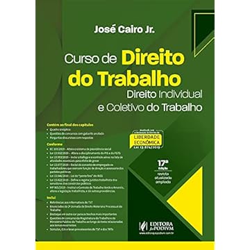 Capa do livro Curso De Direito Do Trabalho - 17ed/21