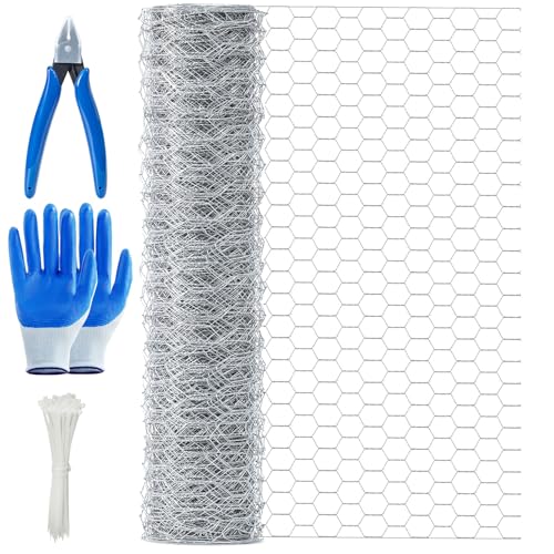 MAIYADUO Chicken Wire Chicken Wire Mesh Roll 35cm x 1m Anti-Rust Hexagonal Galvanized Chicken Wire Mesh for DIY Pet Rabbit Chicken Fencing