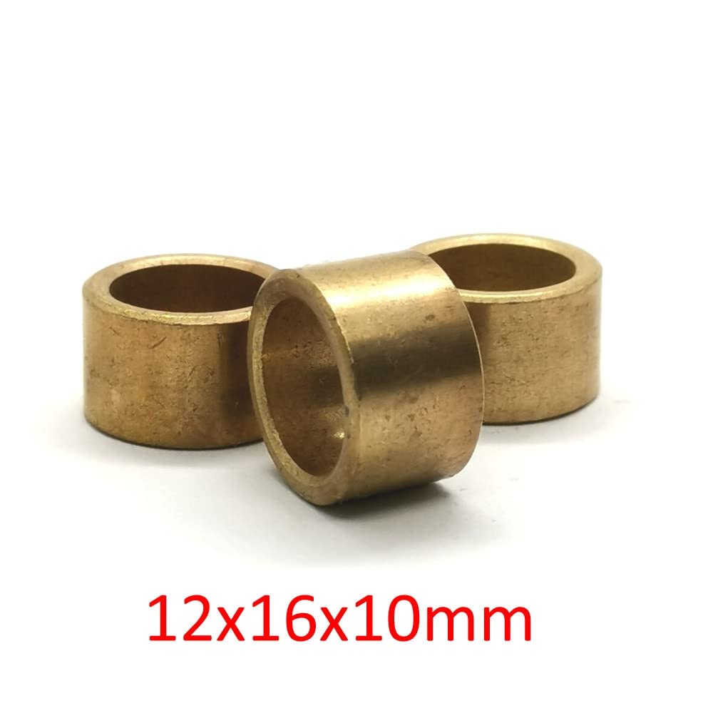 GatherTOOL 2pcs Bronze Bush 12x16x10mm Copper Alloy 12mm Shaft Auto Gearbox Slide Bushing Truck Starter Motor Self Lubricate Bearing