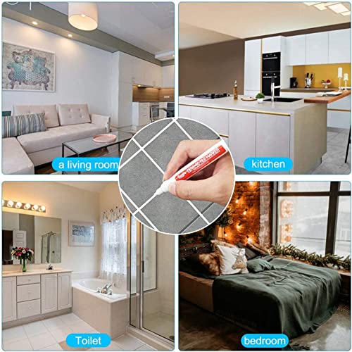 Fliesen-Stift, Fugenmarker, Fugen Reparatur Stift, Wasserdicht Erneuern Reparatur Marker Fugenstift, Fugenfüller Stift für Reparatur von Fliese Wand Boden Badezimmer und Küche(Vor Gebrauch schütteln)