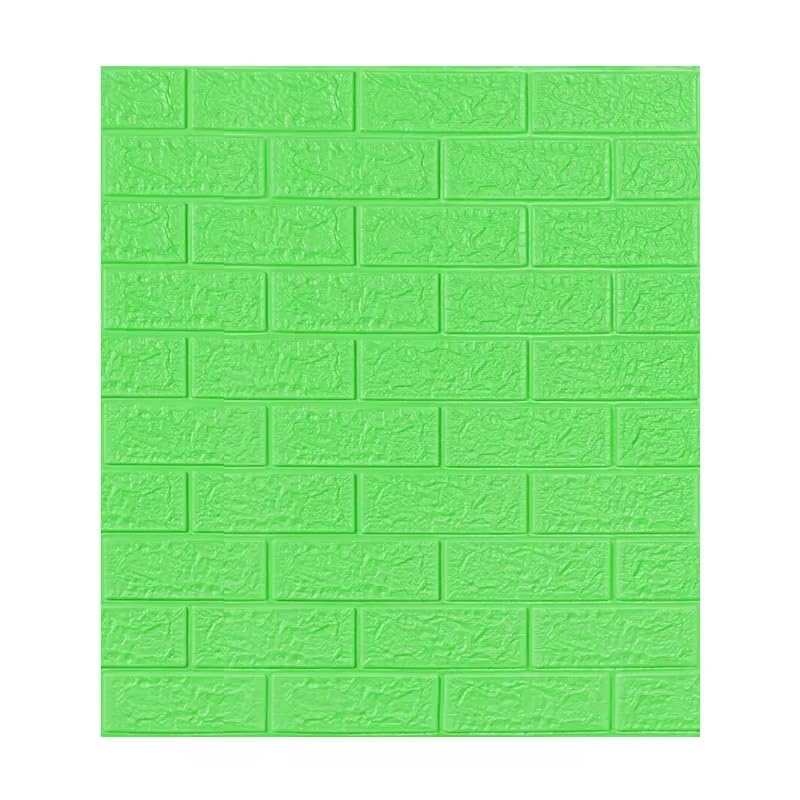 SkyJumper 3D Form Tiles Brick Textured Wallpapers (Green) || Size 70 CM X 77 CM (Pack of 40)