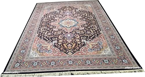 Image of High Density Export Quality Classical Pure Silk Carpet for Your Hall & Living Room 5 X 7 Feet (90x150 cm) Ivory Multi