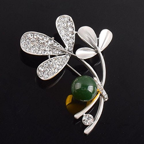 Preisvergleich Produktbild Ludage Lampe-DREI-Blatt-Blume Brosche Braut Kristall