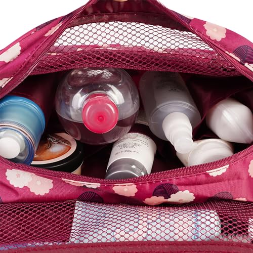 Image of Hanging Travel Toiletry Bag Cosmetic Make up Organizer for Women and Men Waterproof (Red)
