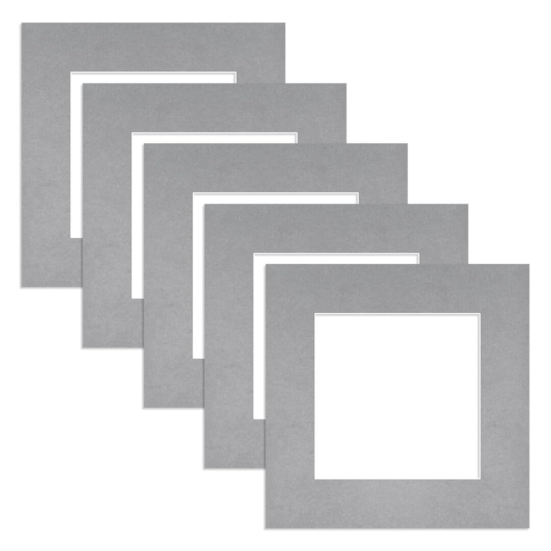 Alison Kingsgate 8X8 Silver Picture Mount for Frame - 5X5 Aperture - Pack 5 — image 1