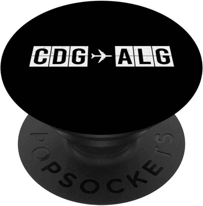 CDG ALG Flight Route Paris to Algiers Air Codes PopSockets PopGrip for MagSafe