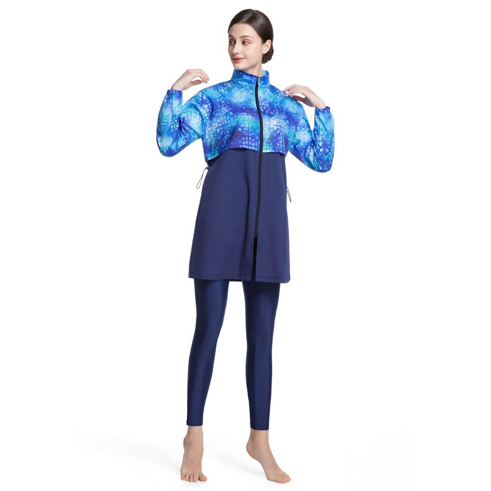 Burkini Damen: Muslimische Badeanzug Sonnenschutz Slim Fit Große Größe Schwimmanzug Badebekleidung Push Up Bauchweg Swim Suit Swimsuits for Women Shape Bademode Badeanzüge