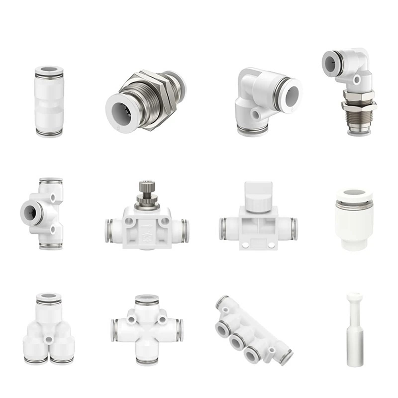 Pneumatic Fitting Pipe Connector Quick Release Coupling 16mm PU PV PE PY PP PPF 1Pcs(PU)