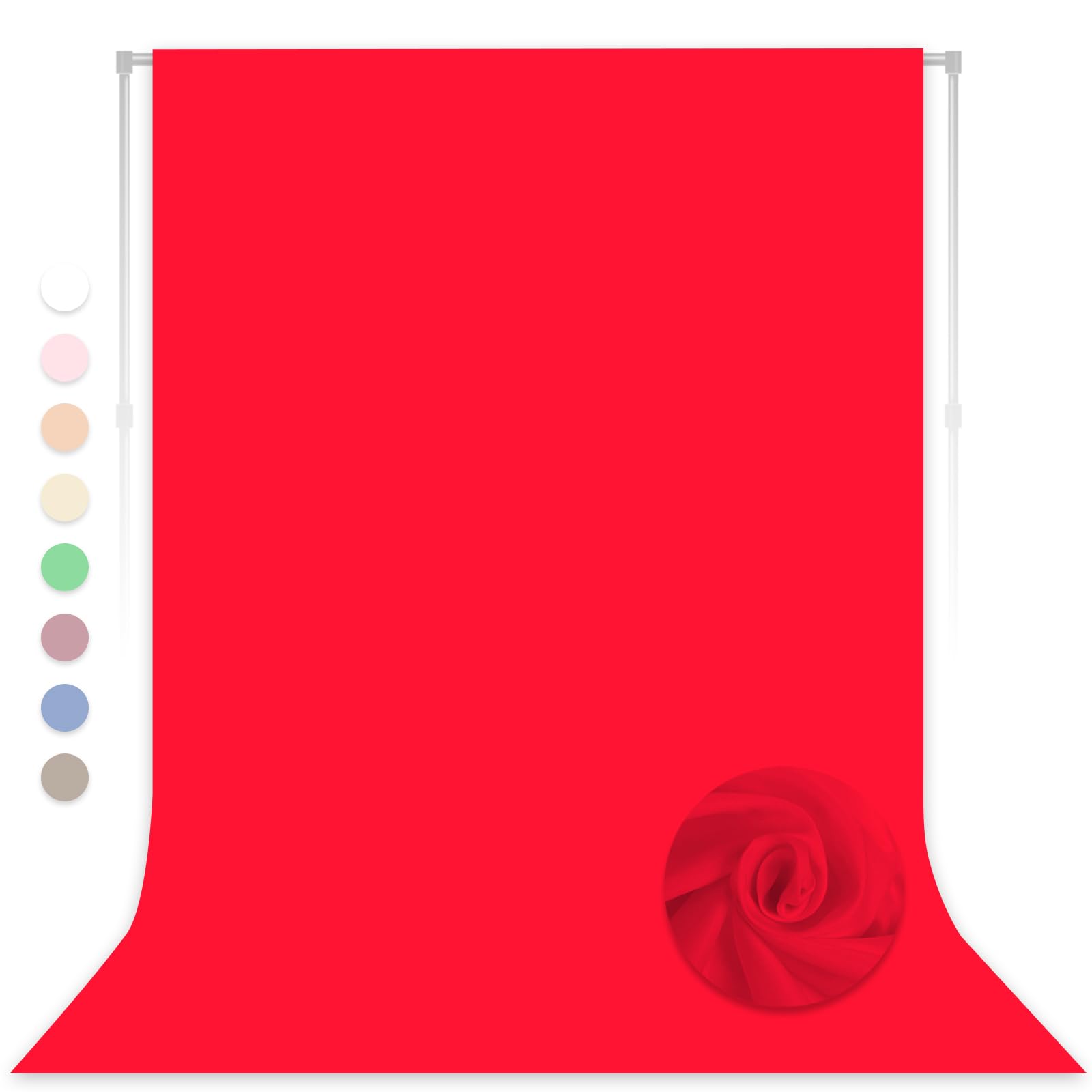 Red Backdrop for Photoshoot, Professional Photo Backdrop Background Curtain for Product Photography, Portraits, Wedding, Party, Live Streaming Video Recording 5X7 FT (Background Only)