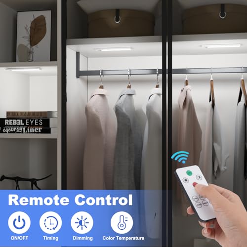 Image of Under Cabinet Lighting 5 Packs, 3 Color Temperature Rechargeable Motion Sensor Lights for Kitchen, Counter, Closet, Stairs
