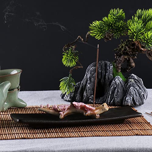 Kokorona Incense Holder For Sticks Peach Blossom Ceramic Incense Stick Holder Handmade Incense Tray Ash Catcher For Yoga Meditation Home Decor, Pink #TOP6