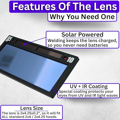 Image of The Heir Adjustable 2.0 | Adjustable Shade 8-13 Blue Auto Darkening Welding Lens With Grind Mode | 5A TIG Rating - No Flashing | 2 inch X 4.25 inch X 0.2 inch | Blue Welding Lens - HD Puddle | Royal Series 2.0