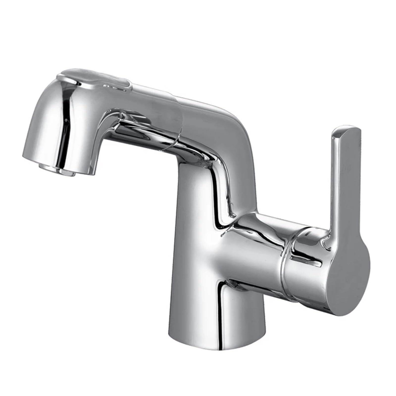Grifo de lavabo monomando de agua fría y caliente con diseño estilizado para encimera de baño