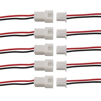 Cermant 40pcs (20Pairs) XH2.54mm 2 Pin Mini Micro Male and Female Connection Cable Plug with Red Black Terminal Connector Wire Cable 100mm (XH2.54mm)
